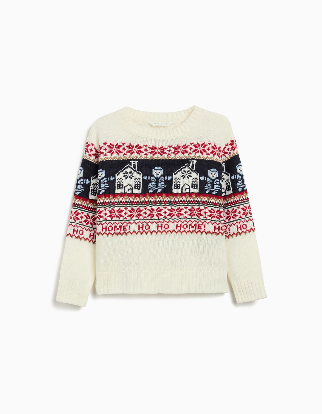 Camisola Natal de Malha, Menina, Branco