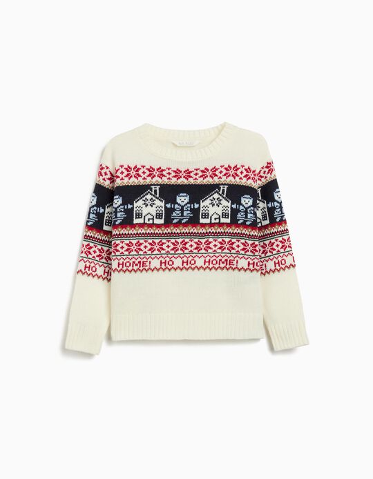 Comprar Online Camisola Natal de Malha, Menina, Branco