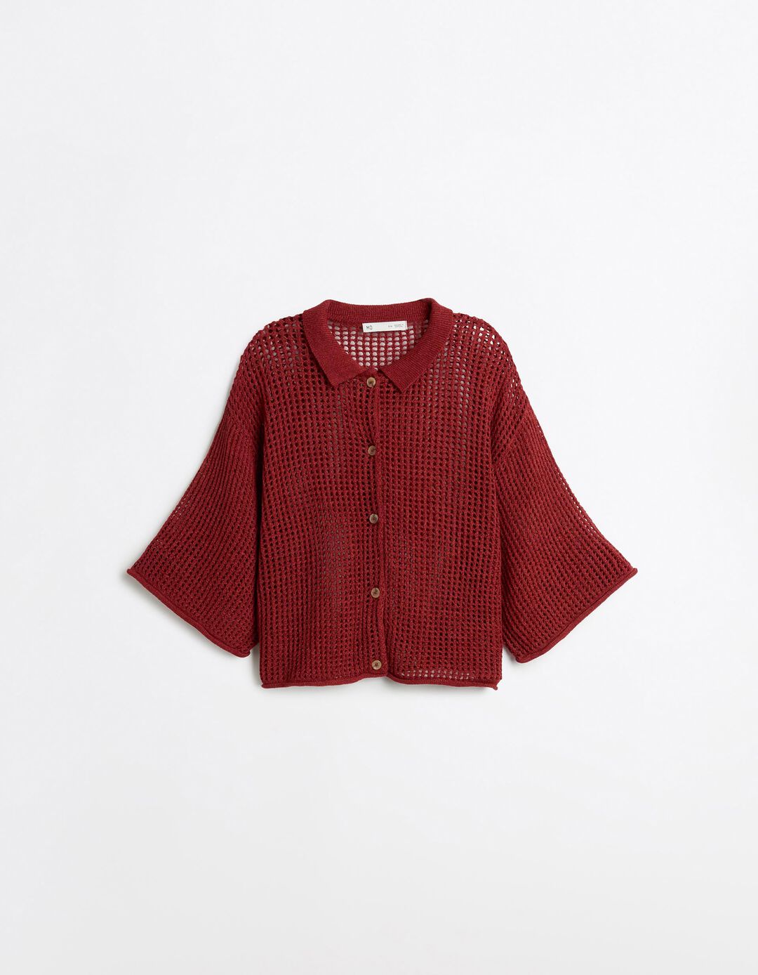 Camisa Tricotada, Mulher, Vermelho Escuro
