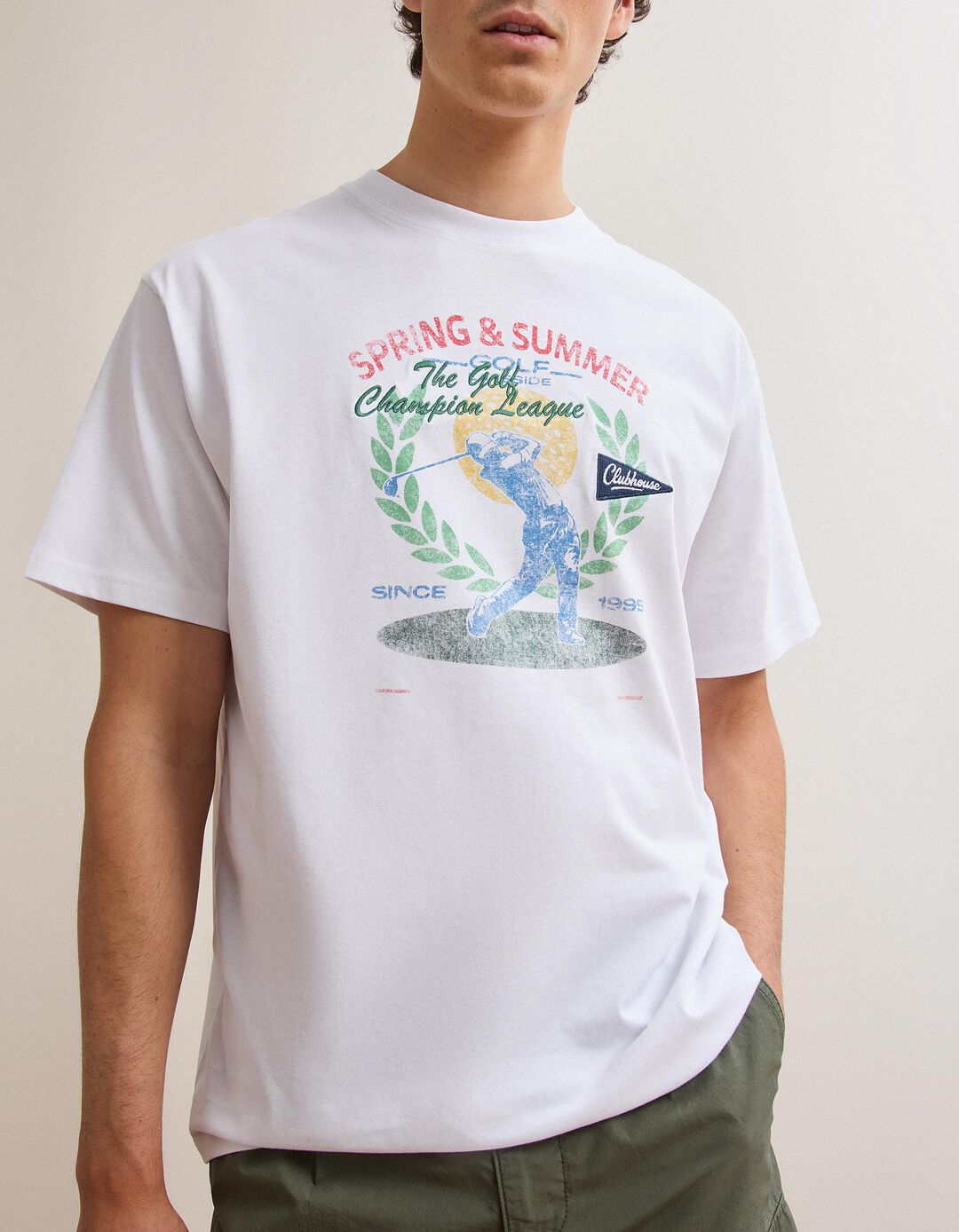T-shirt Jersey Estampada, Homem, Branco