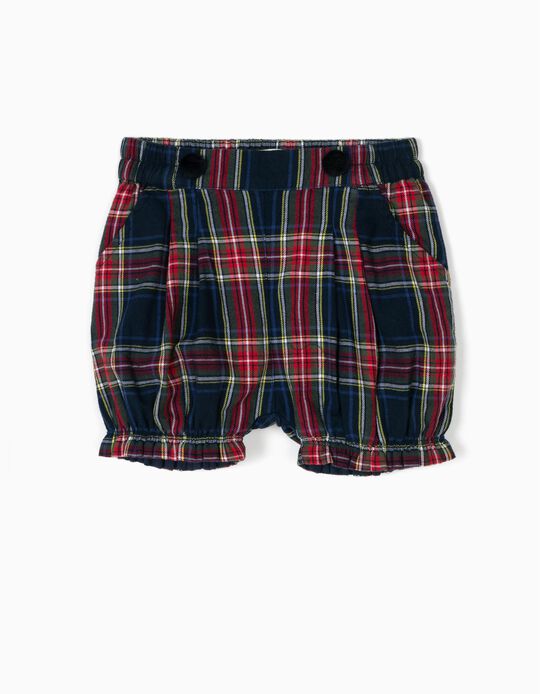 Cal&ccedil;&otilde;es Beb&eacute; Menina Xadrez com Folhos B&S