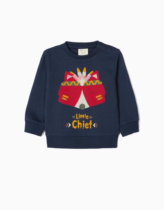 Sweatshirt for Baby Boys 'Little Chief', Dark Blue