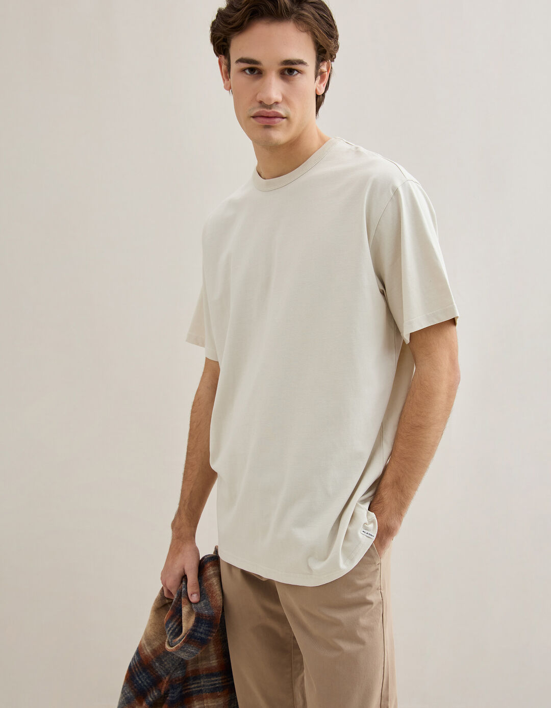 T-shirt Heavy Jersey, Homem, Cinzento Claro