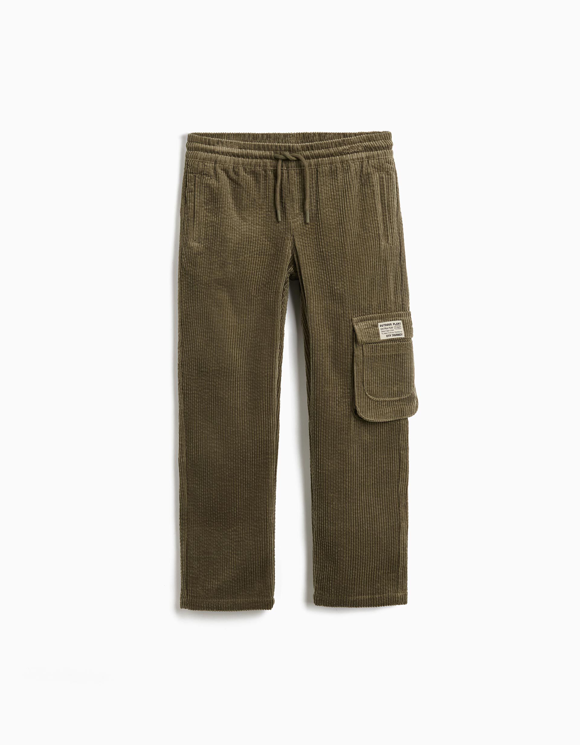 Comprar Online Cal&ccedil;as Cargo de Bombazine, Menino, Verde Escuro 