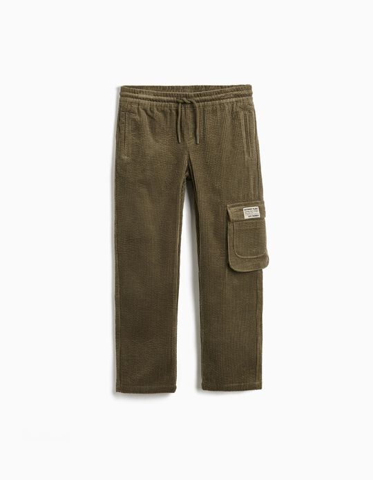 Comprar Online Calças Cargo de Bombazine, Menino, Verde Escuro 