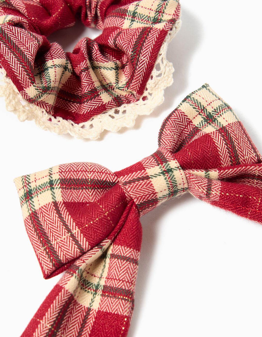 Pack Scrunchie e Gancho de Cabelo, Menina, Vermelho