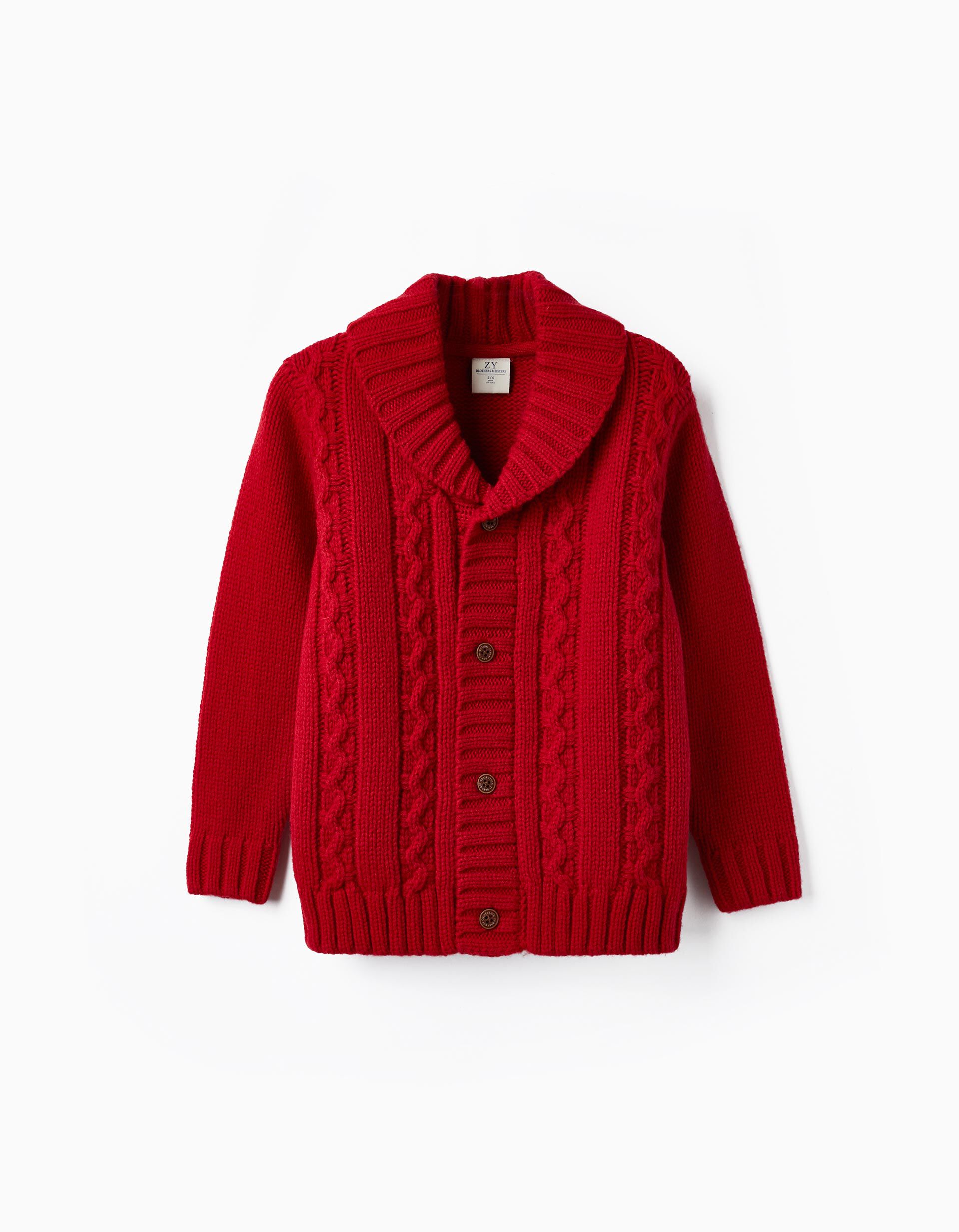 Boys red cardigan sale