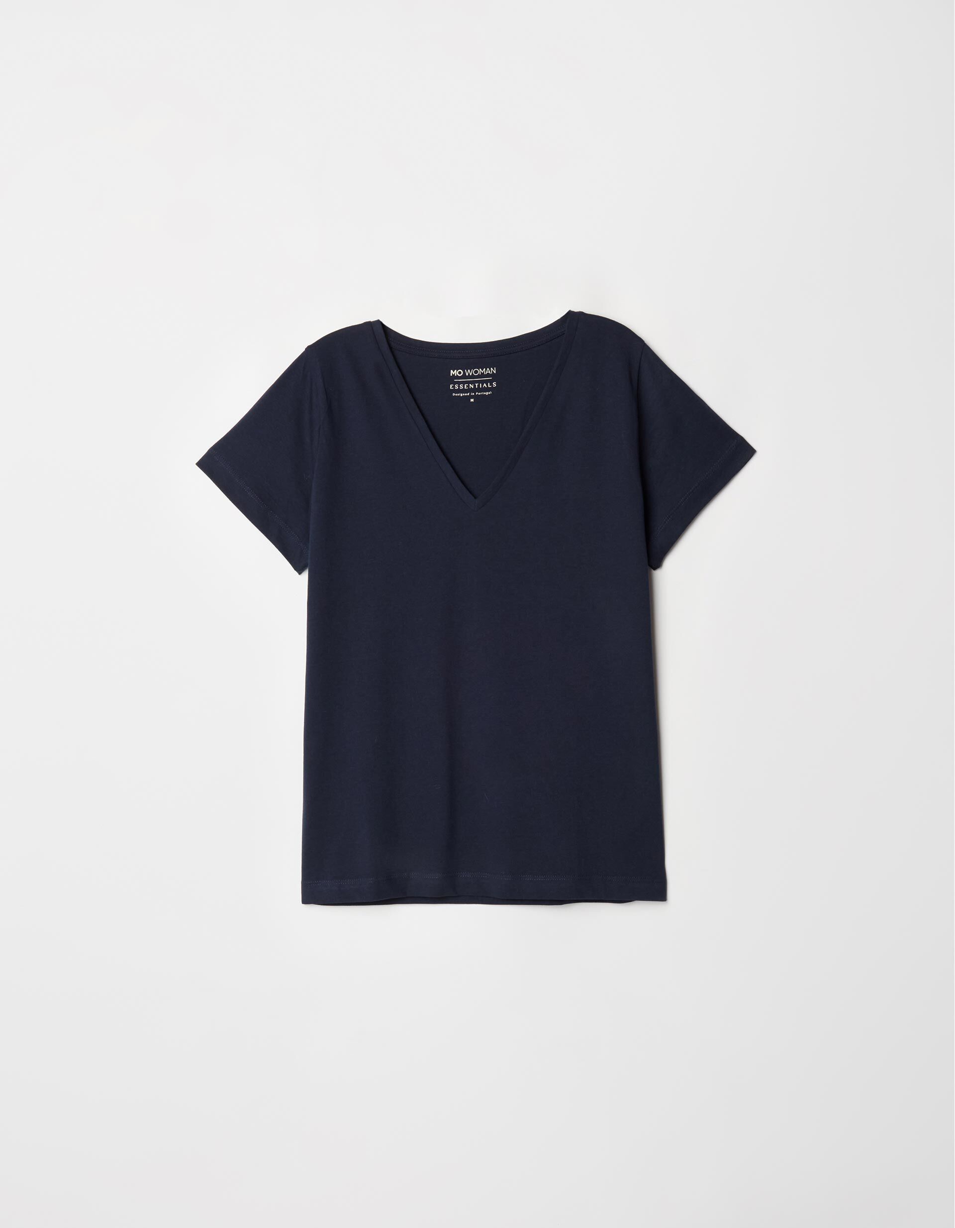 Comprar Online T-shirt Decote em V, Mulher, Azul Escuro