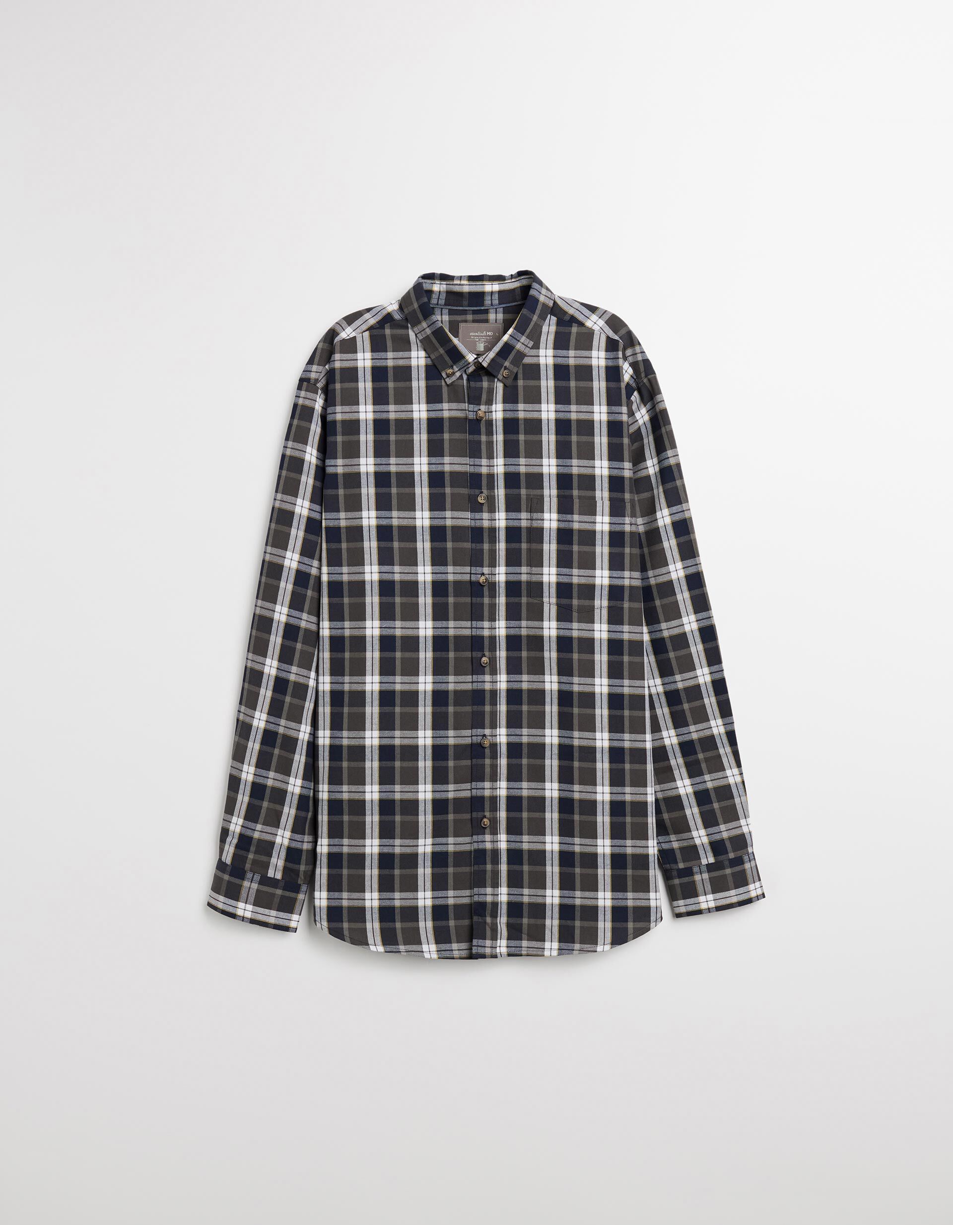 Comprar Online Camisa de Xadrez, Homem, Cinzento