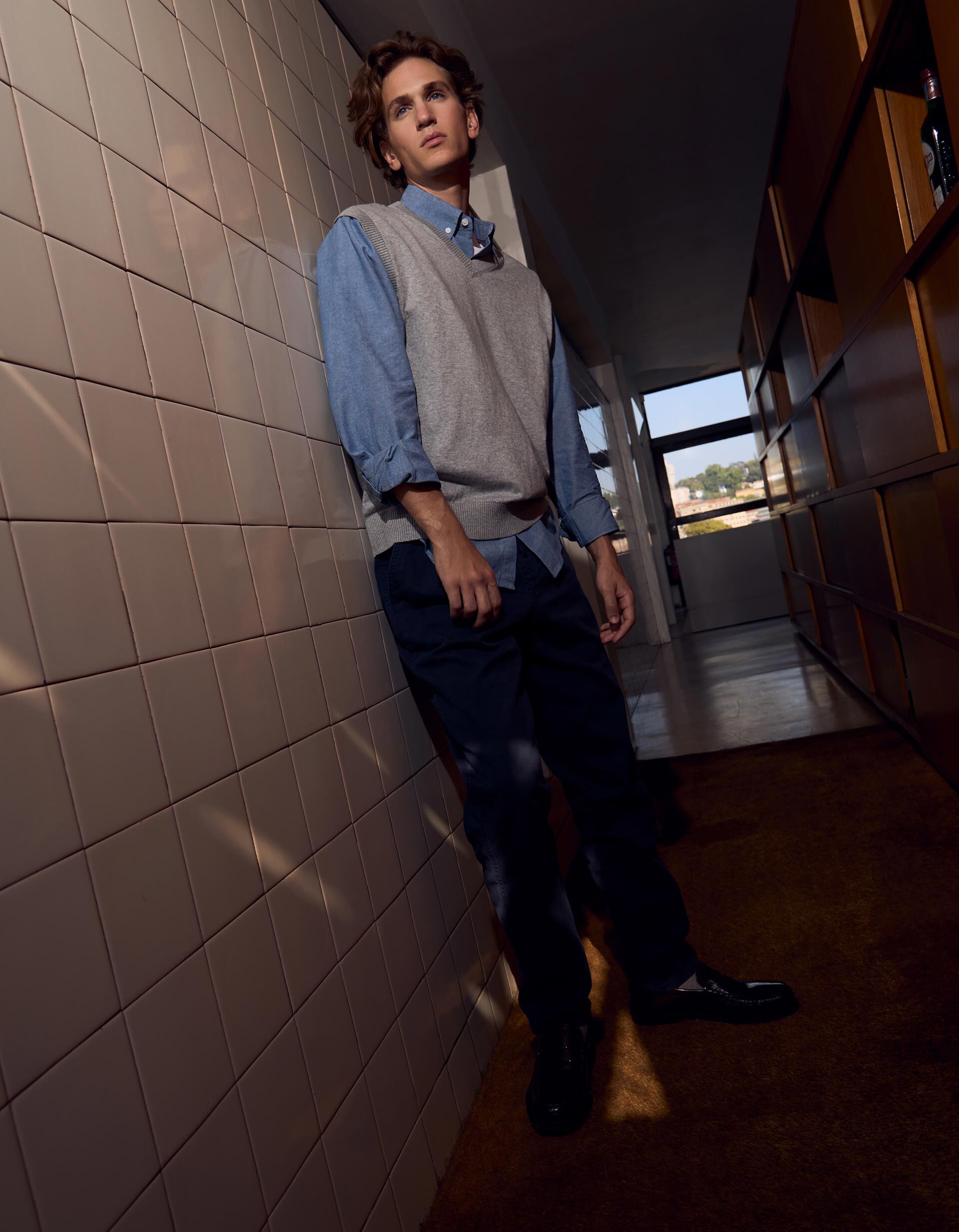 Comprar Online Colete com Caxemira, Homem, Cinzento Claro 