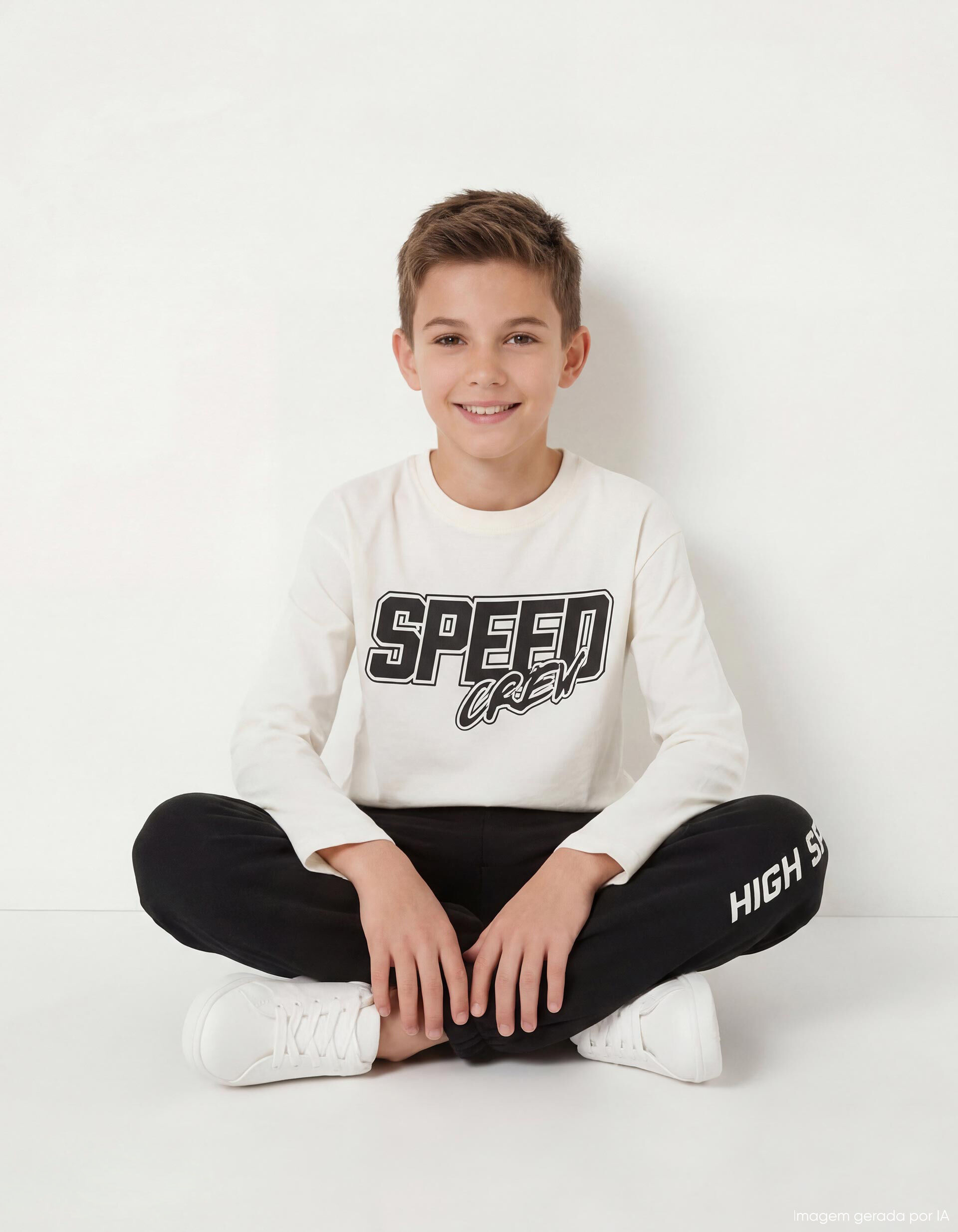 Comprar Online T-shirt de Manga Comprida, Menino, Branco