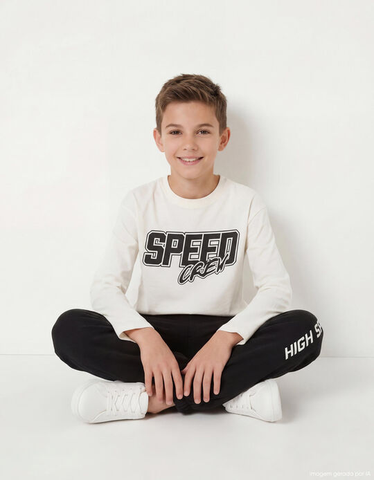 Comprar Online T-shirt de Manga Comprida, Menino, Branco