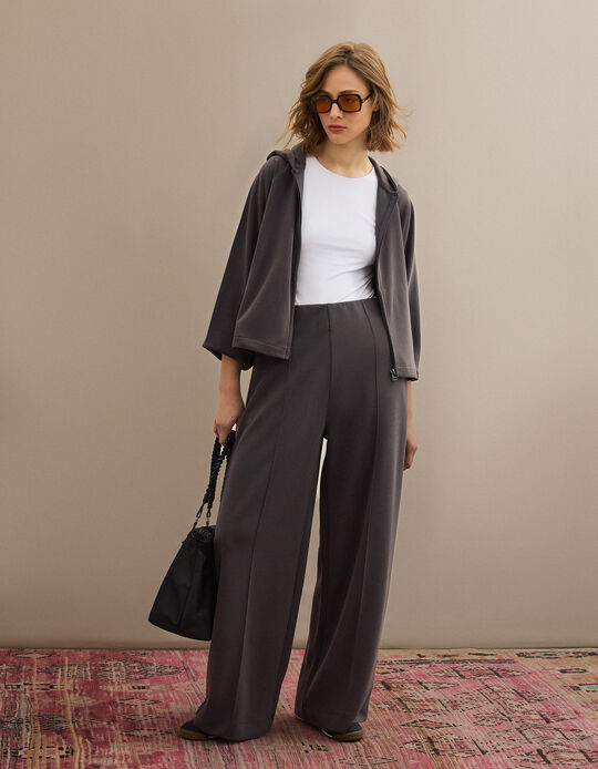 Comprar Online Cal&ccedil;as Wide Leg, Mulher, Cinzento 