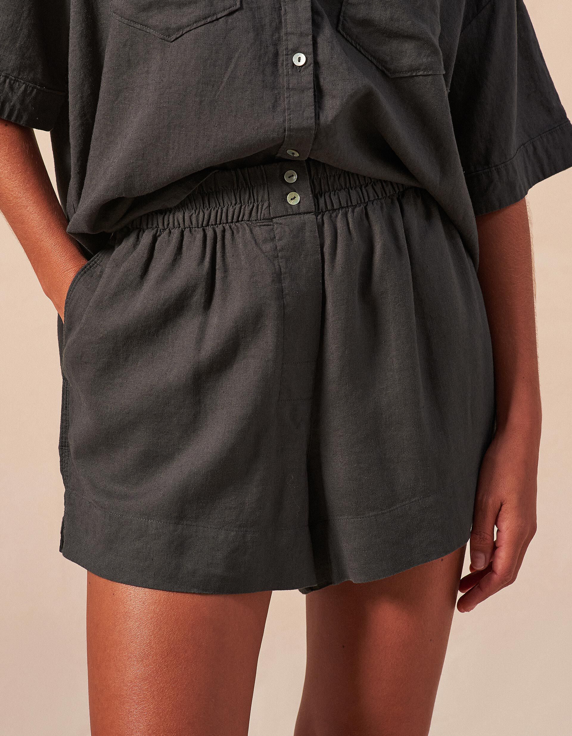 Comprar Online Cal&ccedil;&otilde;es com Linho, Mulher, Cinzento Escuro