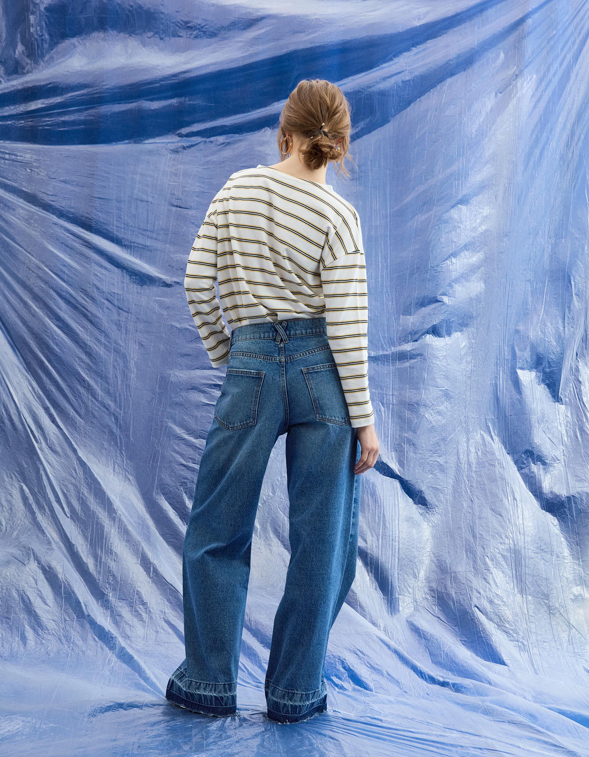 Comprar Online Cal&ccedil;as de Ganga Wide Leg, Mulher, Azul Escuro