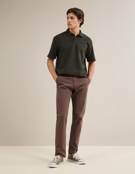 Comprar Online Cal&ccedil;as Chino Slim, Homem, Castanho