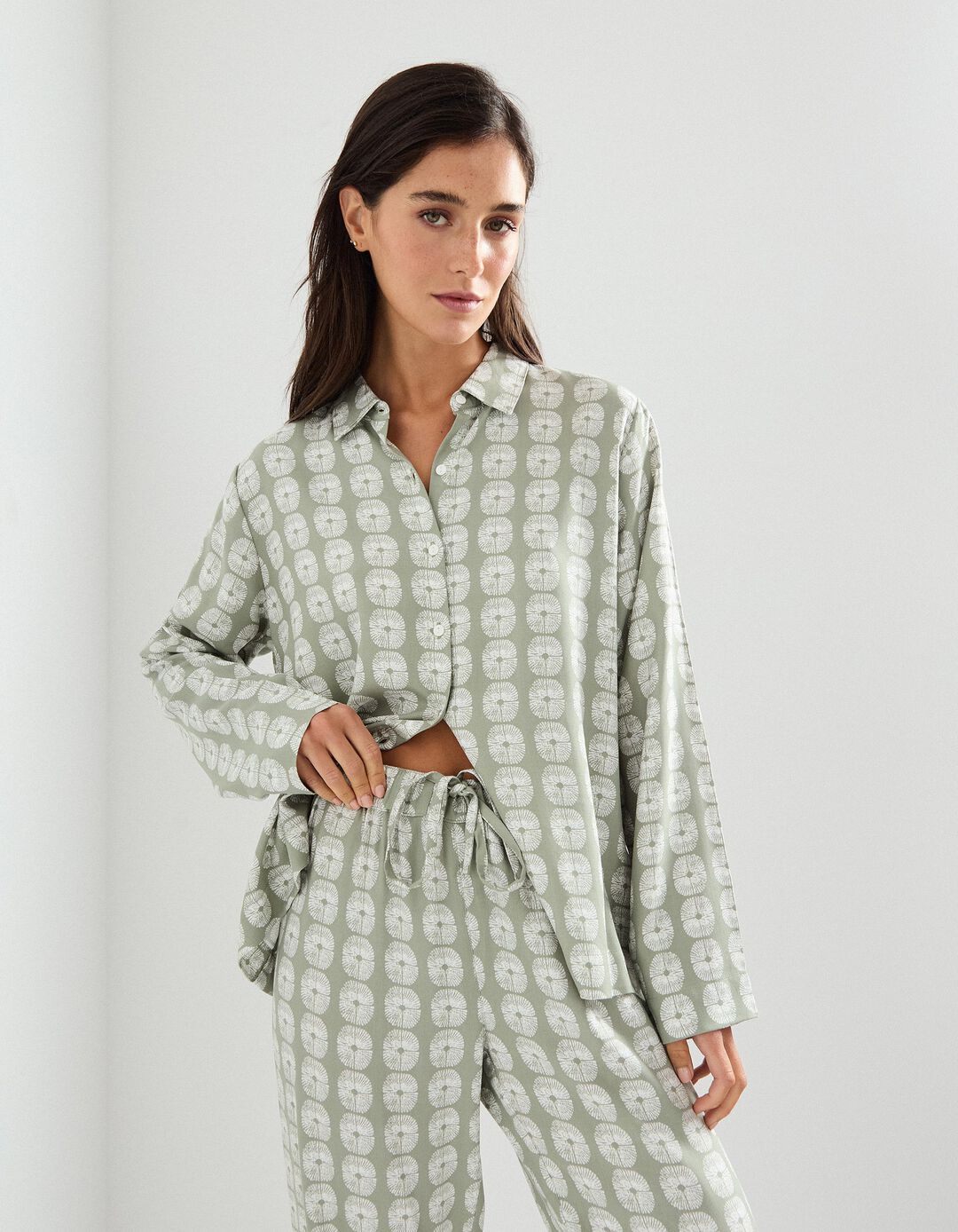 Pijama Viscose, Mulher, Cinzento Claro 
