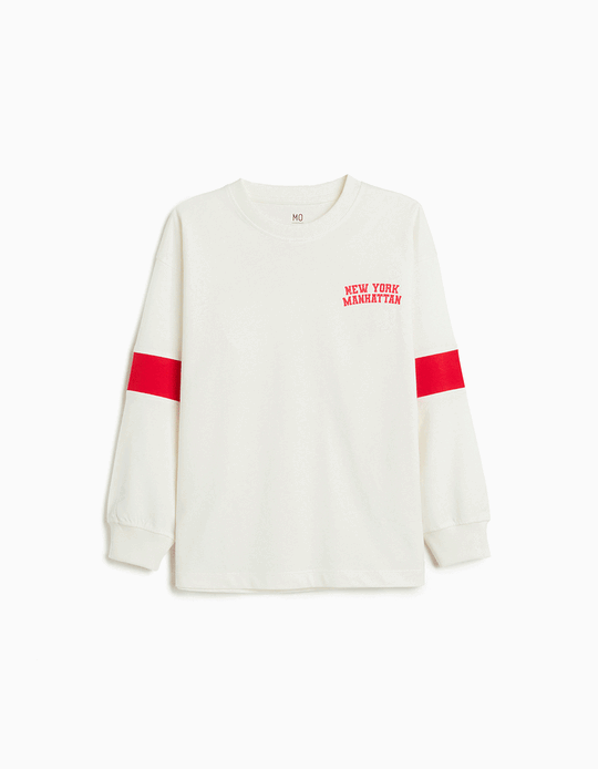 Comprar Online T-shirt de Manga Comprida, Menino, Branco