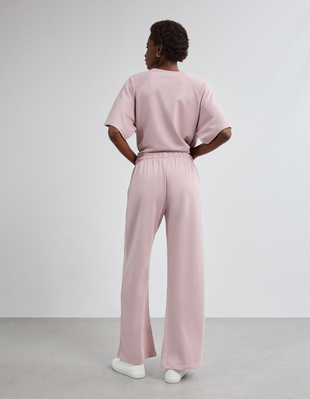 Cal&ccedil;as Jogger Wide Leg, Mulher, Rosa Claro