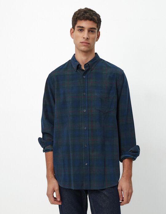 Comprar Online Camisa de Manga Comprida Xadrez, Homem, Verde Escuro