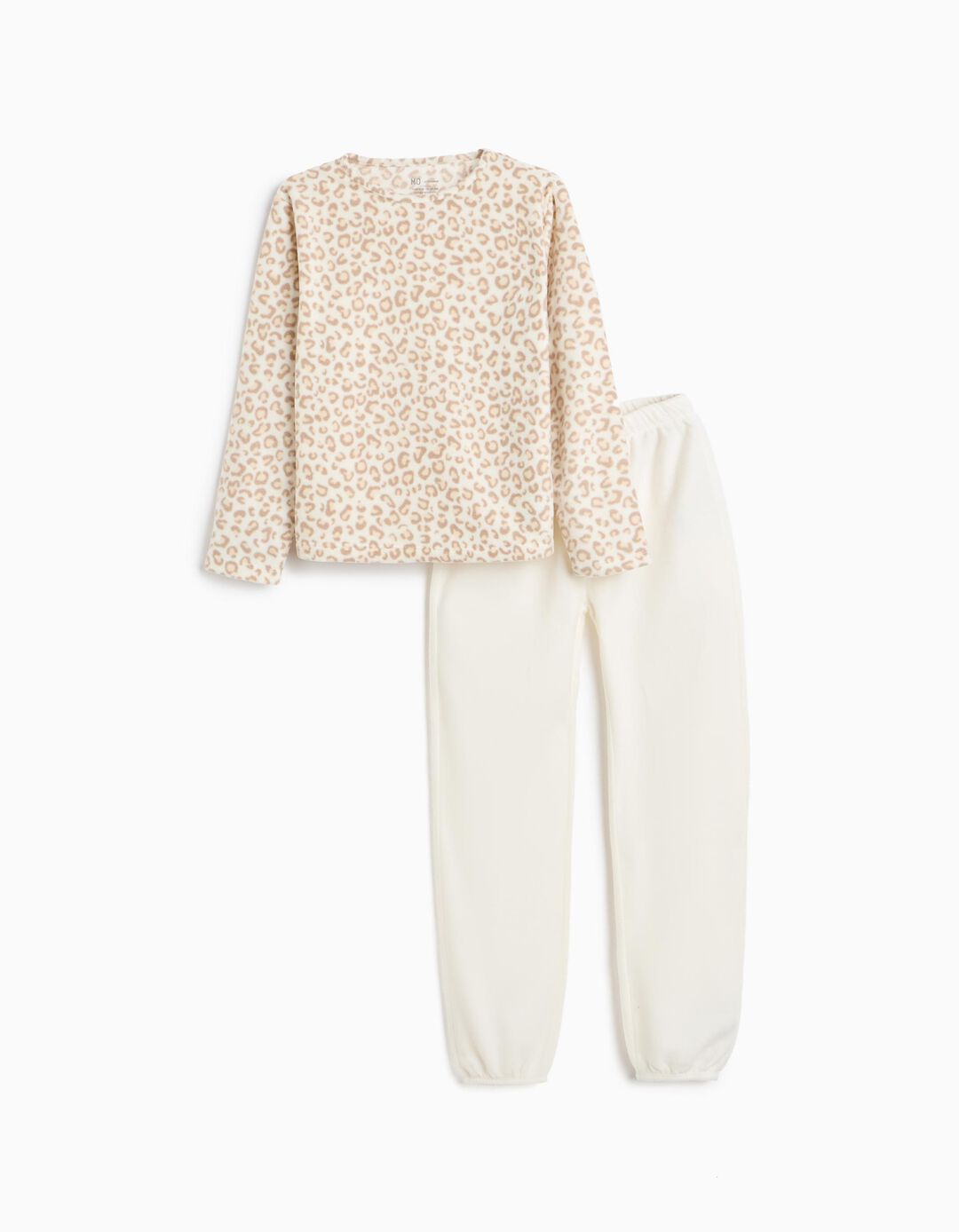 Pijama Polar Animal Print, Menina, Bege Claro