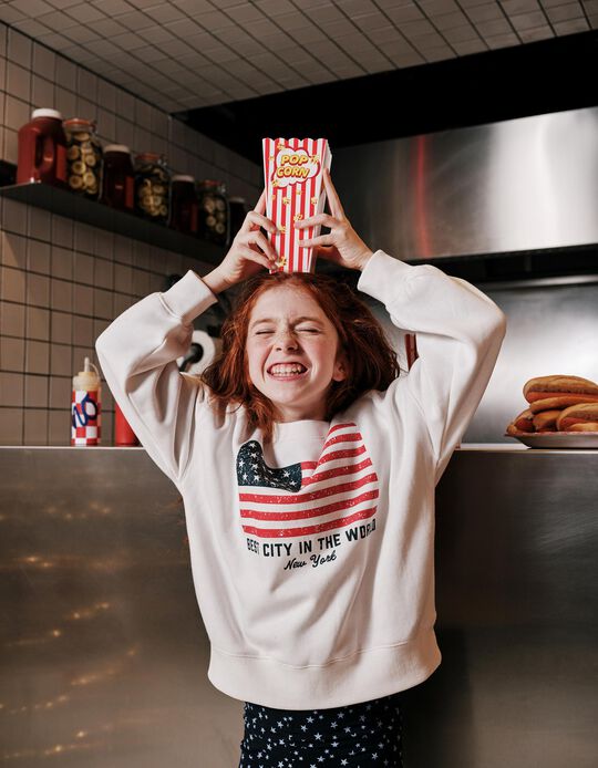 Comprar Online Sweatshirt de Felpa, Menina, Branco