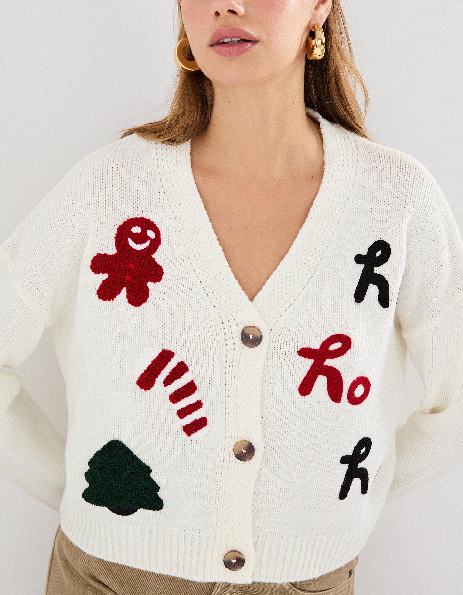 Comprar Online Casaco Natal de Malha, Mulher, Bege Claro