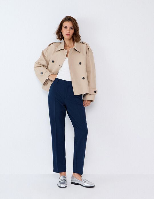 Comprar Online Cal&ccedil;as 'Tailored', Mulher, Azul Escuro