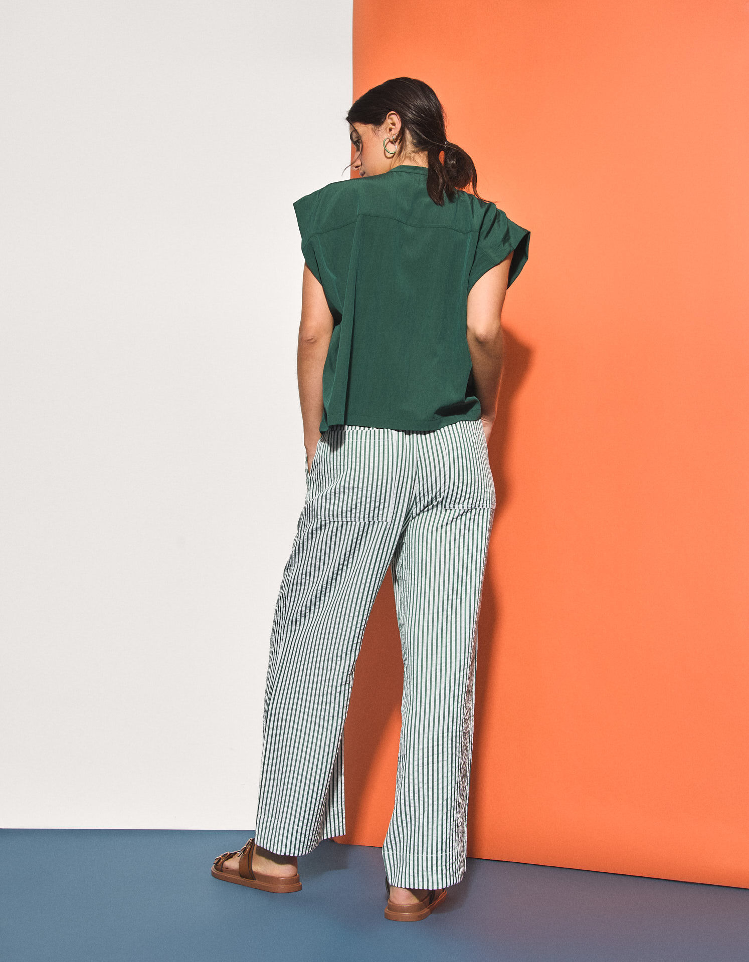 Comprar Online Cal&ccedil;as Riscas, Mulher, Verde