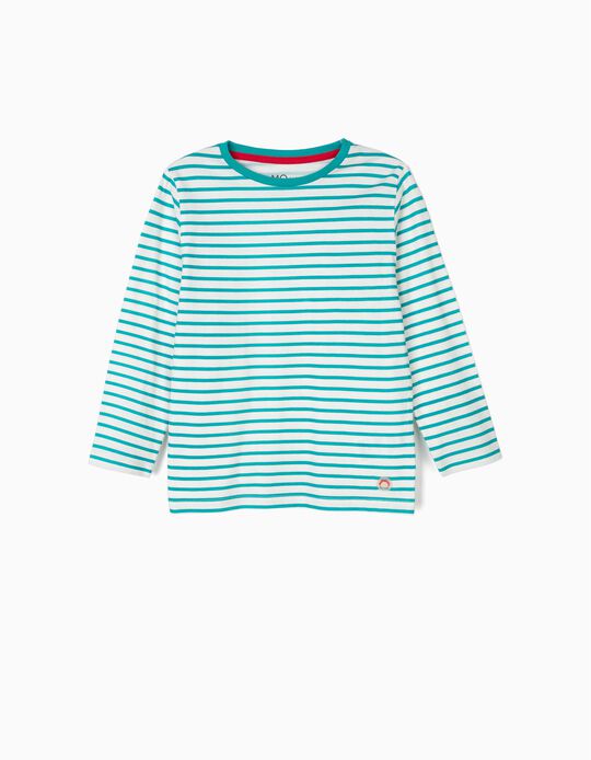 T-shirt de manga comprida &agrave;s riscas