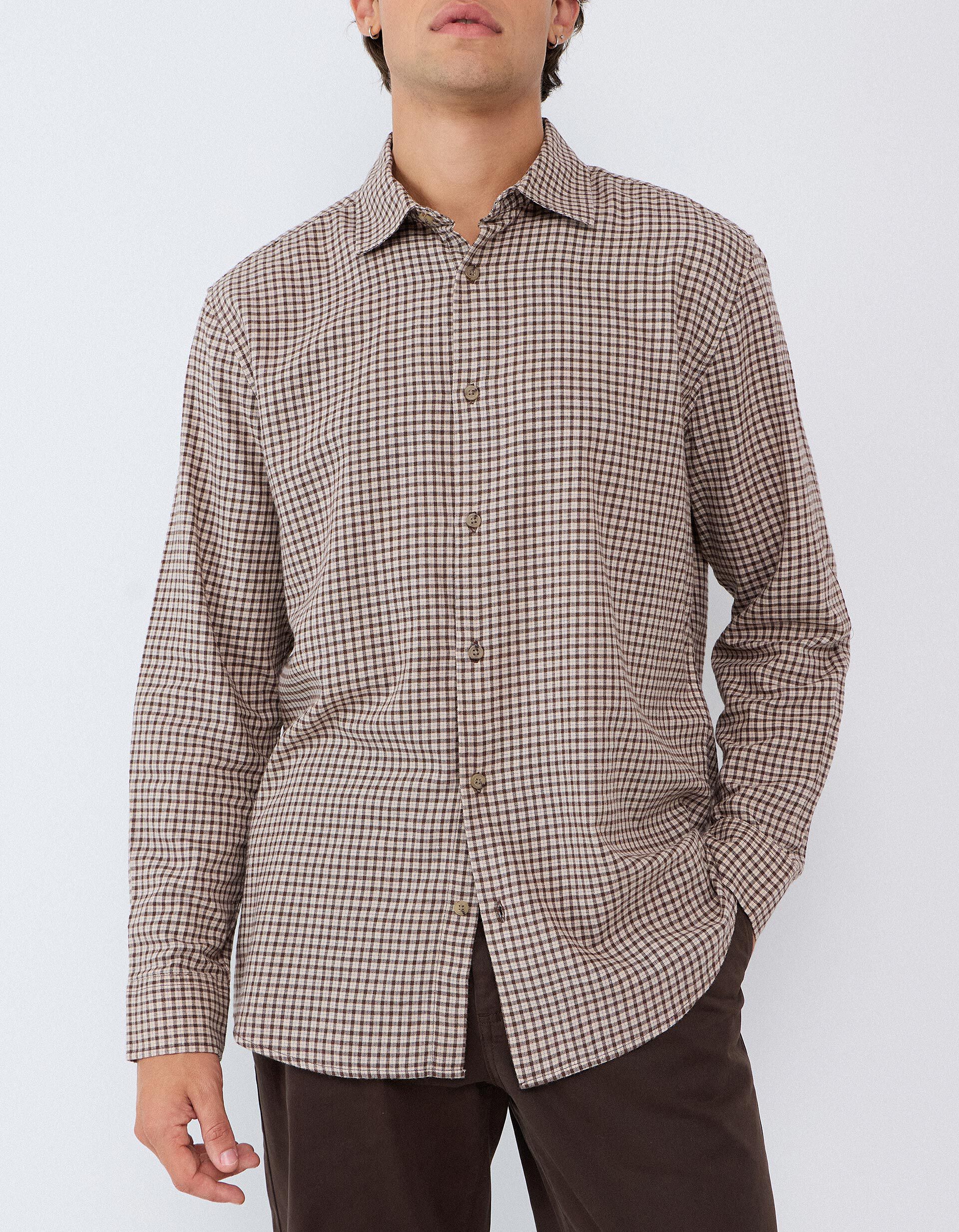 Comprar Online Camisa Slim Com Padr&atilde;o, Homem, Bege