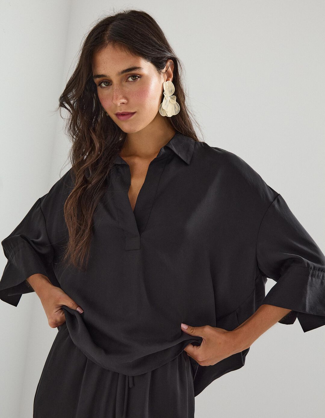 Blusa Liocel, Mulher, Cinzento Escuro