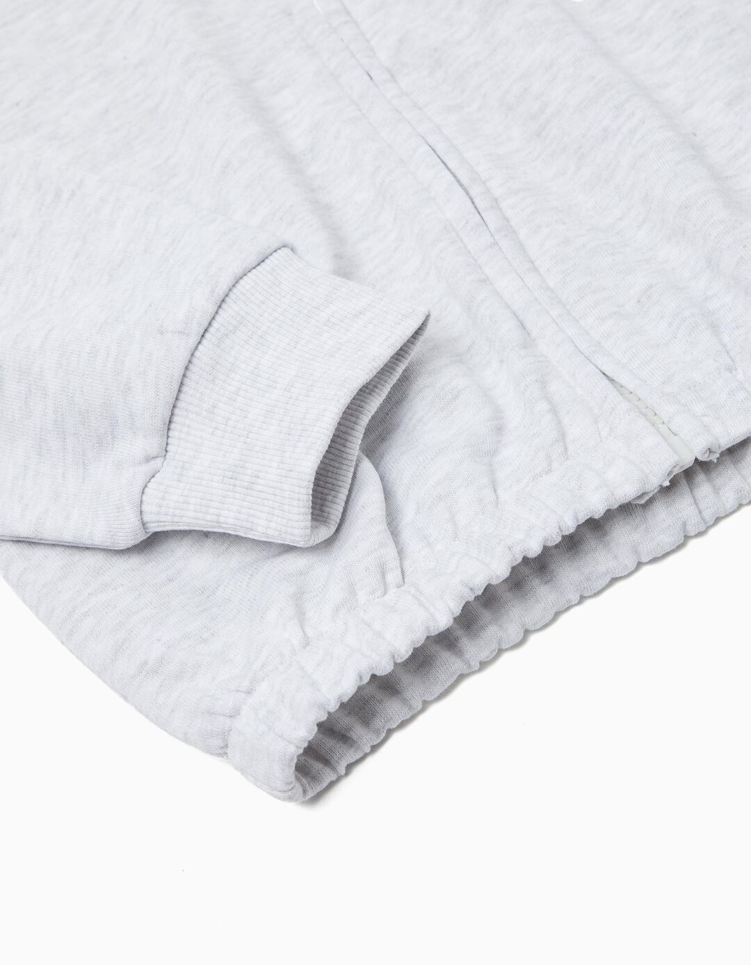 Casaco de Felpa com Capuz, Menina, Cinzento Claro