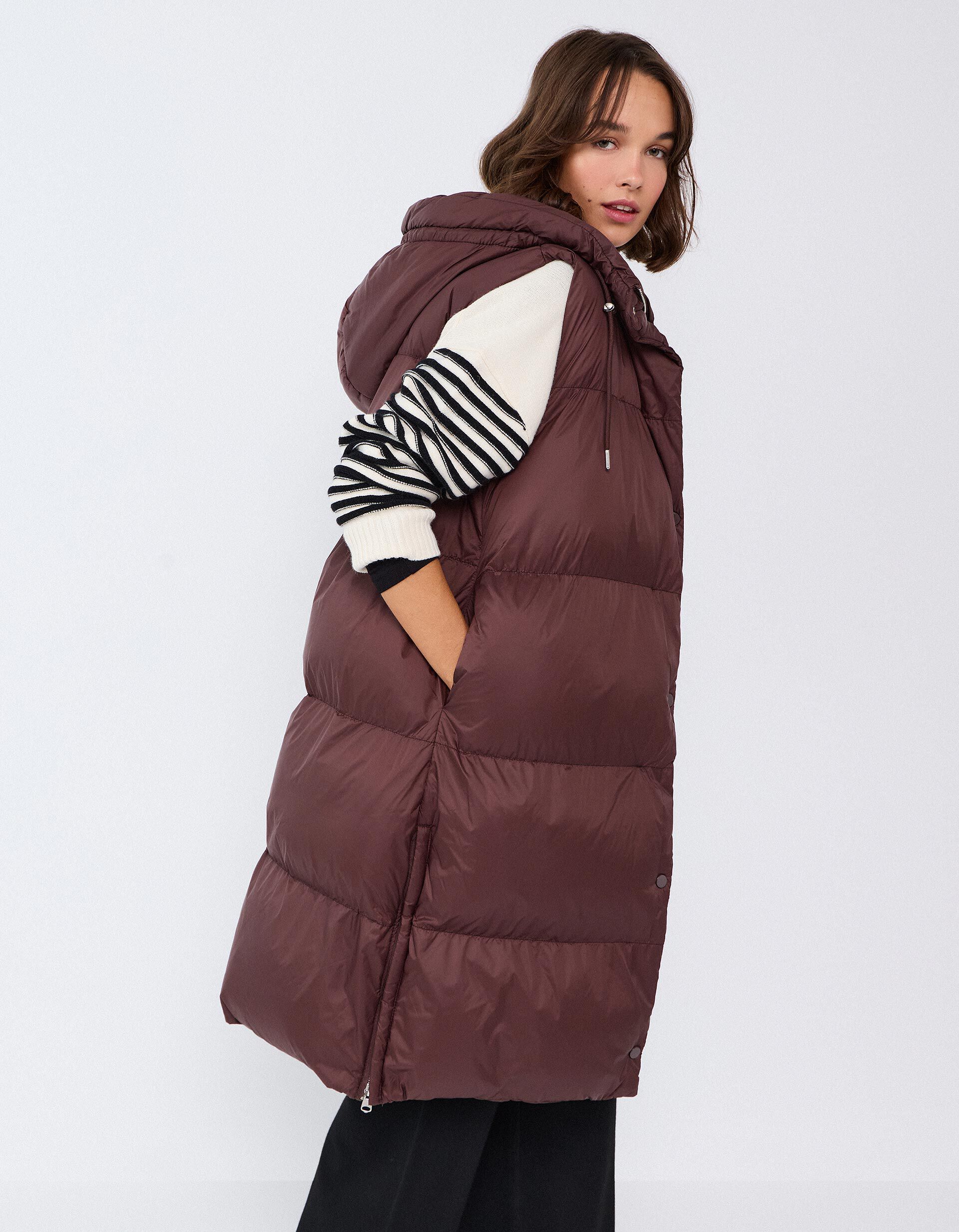 Comprar Online Colete Acolchoado Com Capuz, Mulher, Castanho