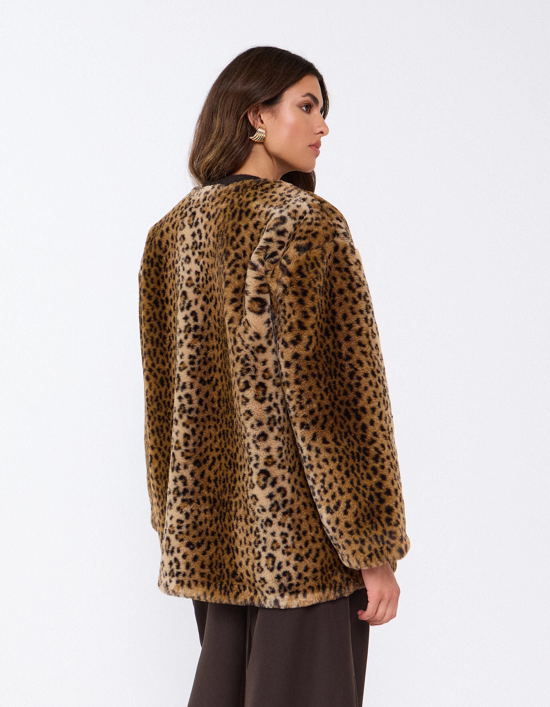 Comprar Online Casaco Efeito Pelo, Mulher, Bege