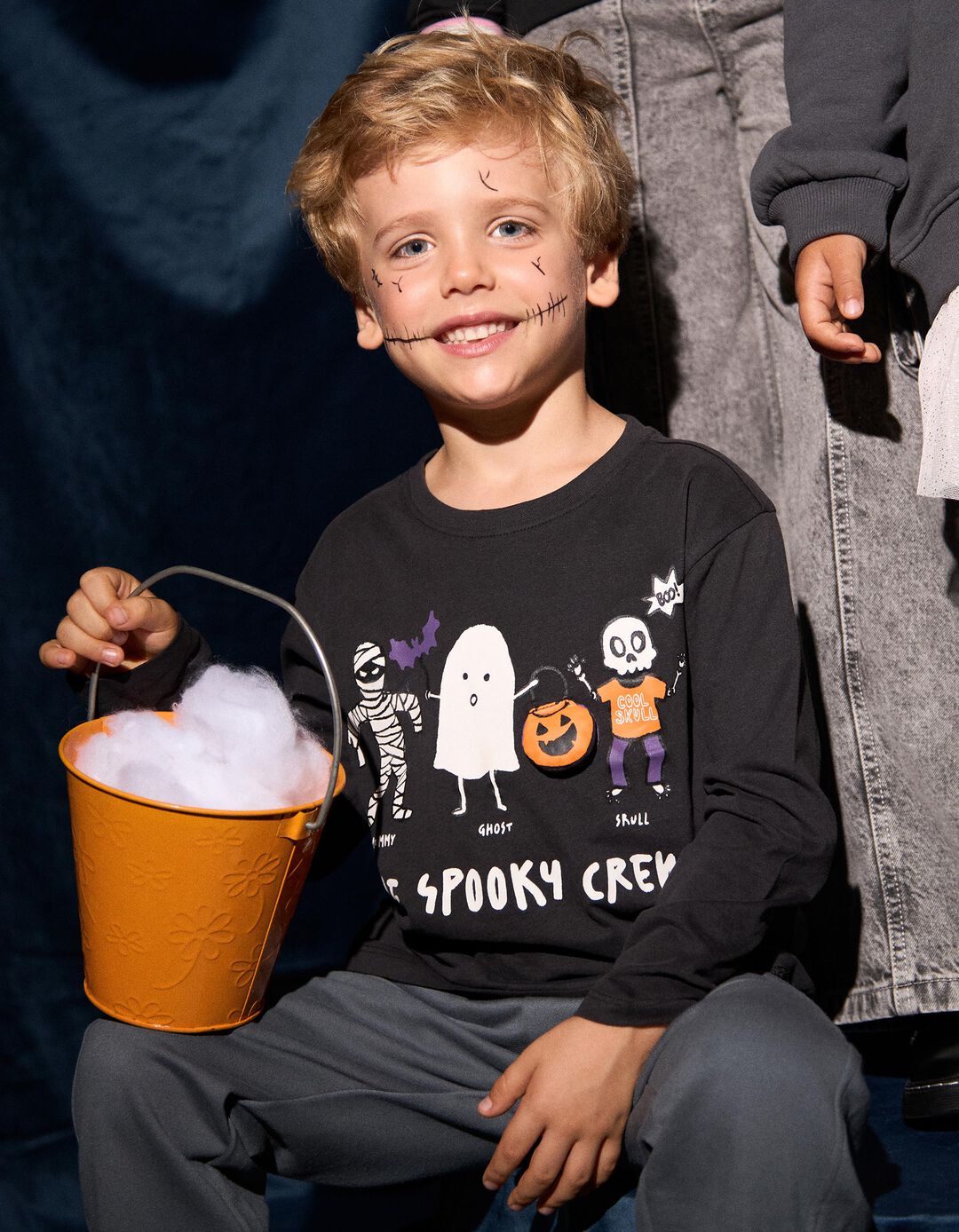 T-shirt de Manga Comprida 'Halloween', Menino, Preto