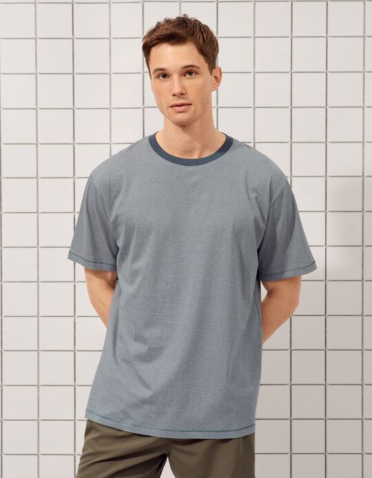 Comprar Online T-shirt Riscas, Homem, Azul Escuro