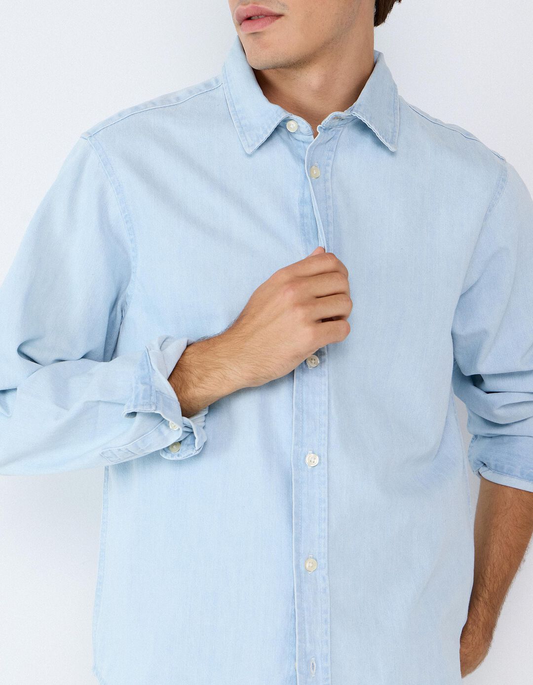 Camisa De Ganga, Homem, Azul Claro