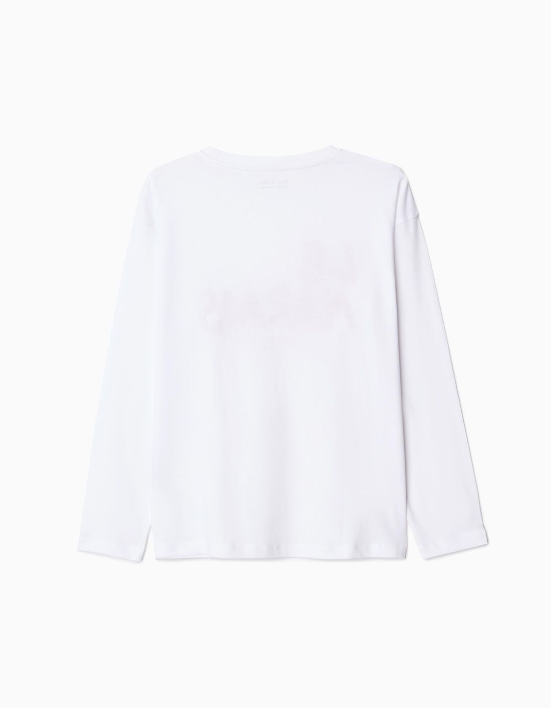 T-shirt de Manga Comprida Estampado, Menino, Branco