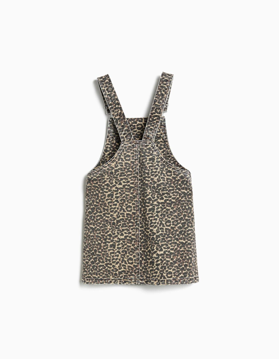 Saia Jardineira Animal Print, Menina, Castanho