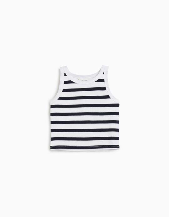 Comprar Online Tank Top de Riscas, Menina, Azul Escuro