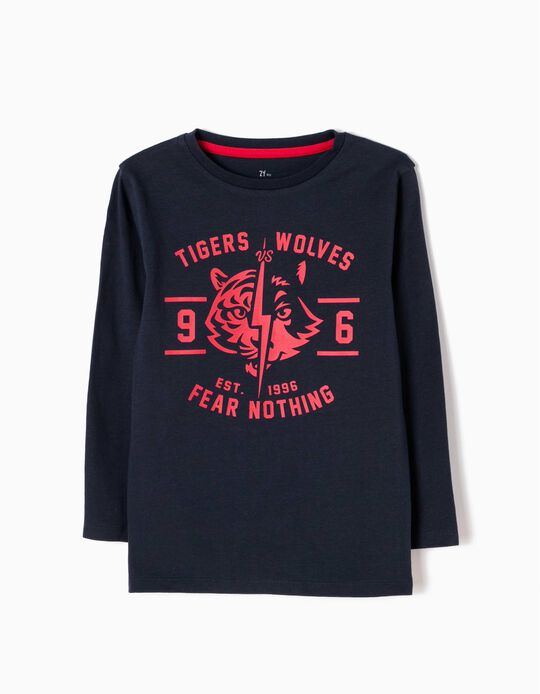 Blue Long-Sleeved Top, Tigers vs Wolves