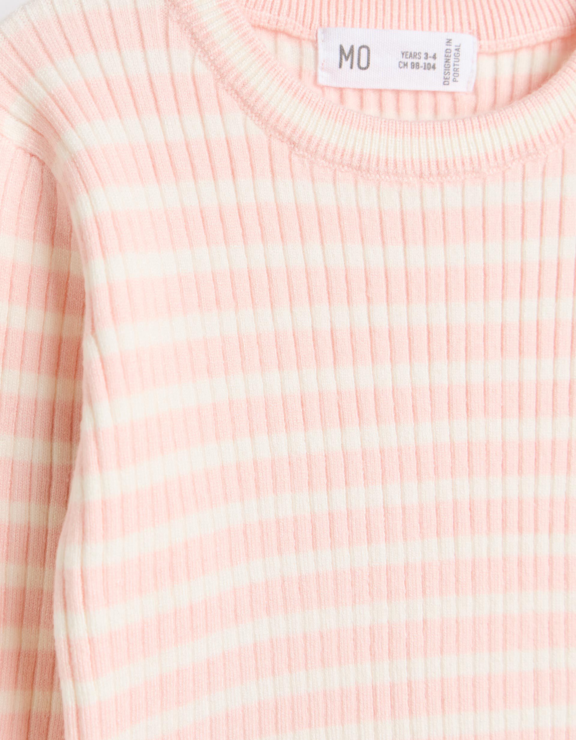 Comprar Online Camisola De Malha &Agrave;s Riscas, Menina, Rosa Claro