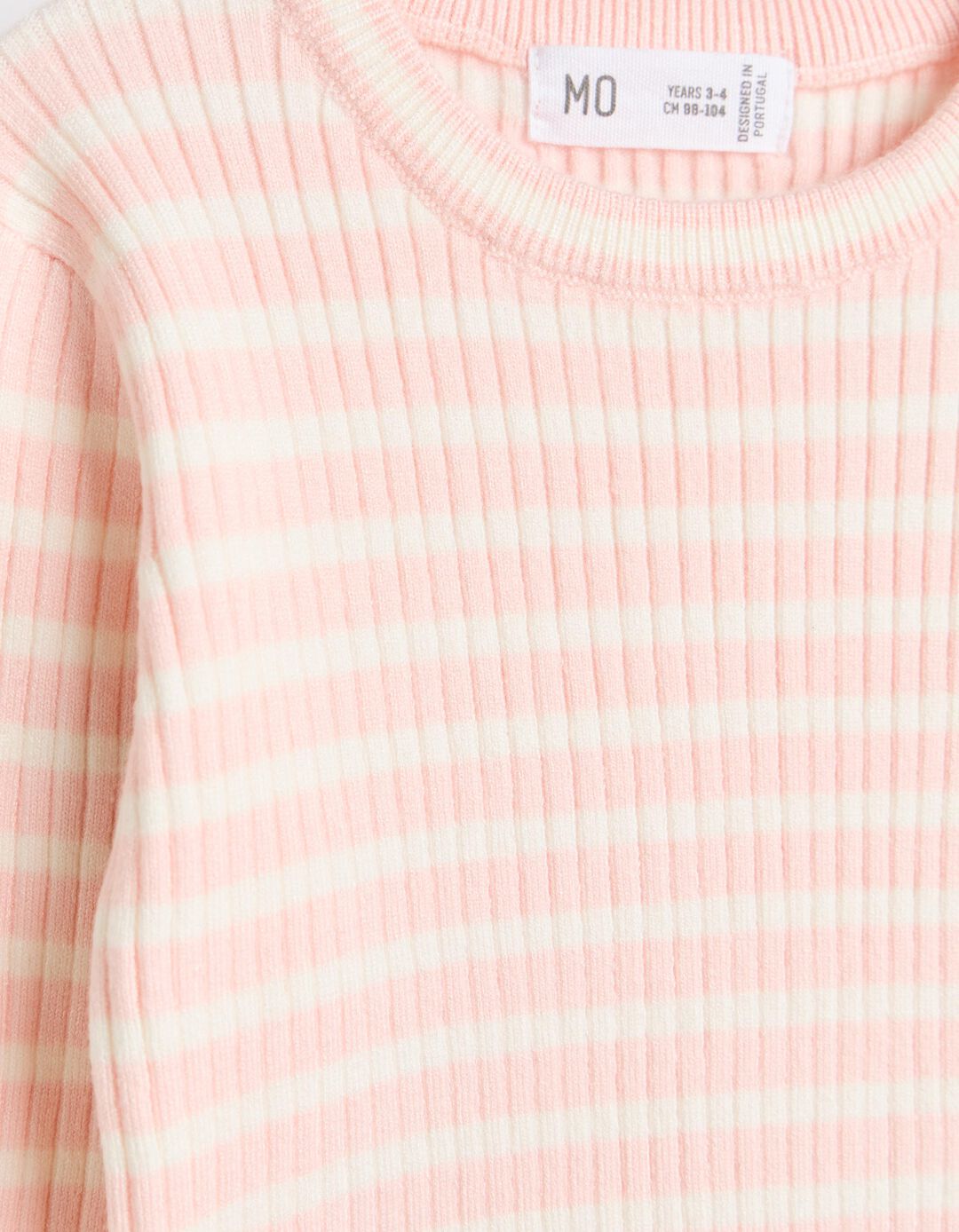 Camisola De Malha &Agrave;s Riscas, Menina, Rosa Claro
