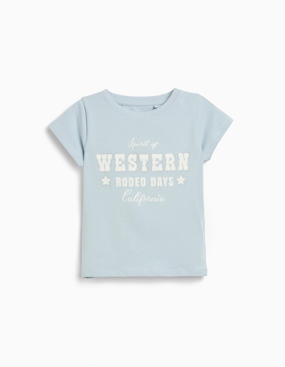 T-shirt Print, Menina, Azul