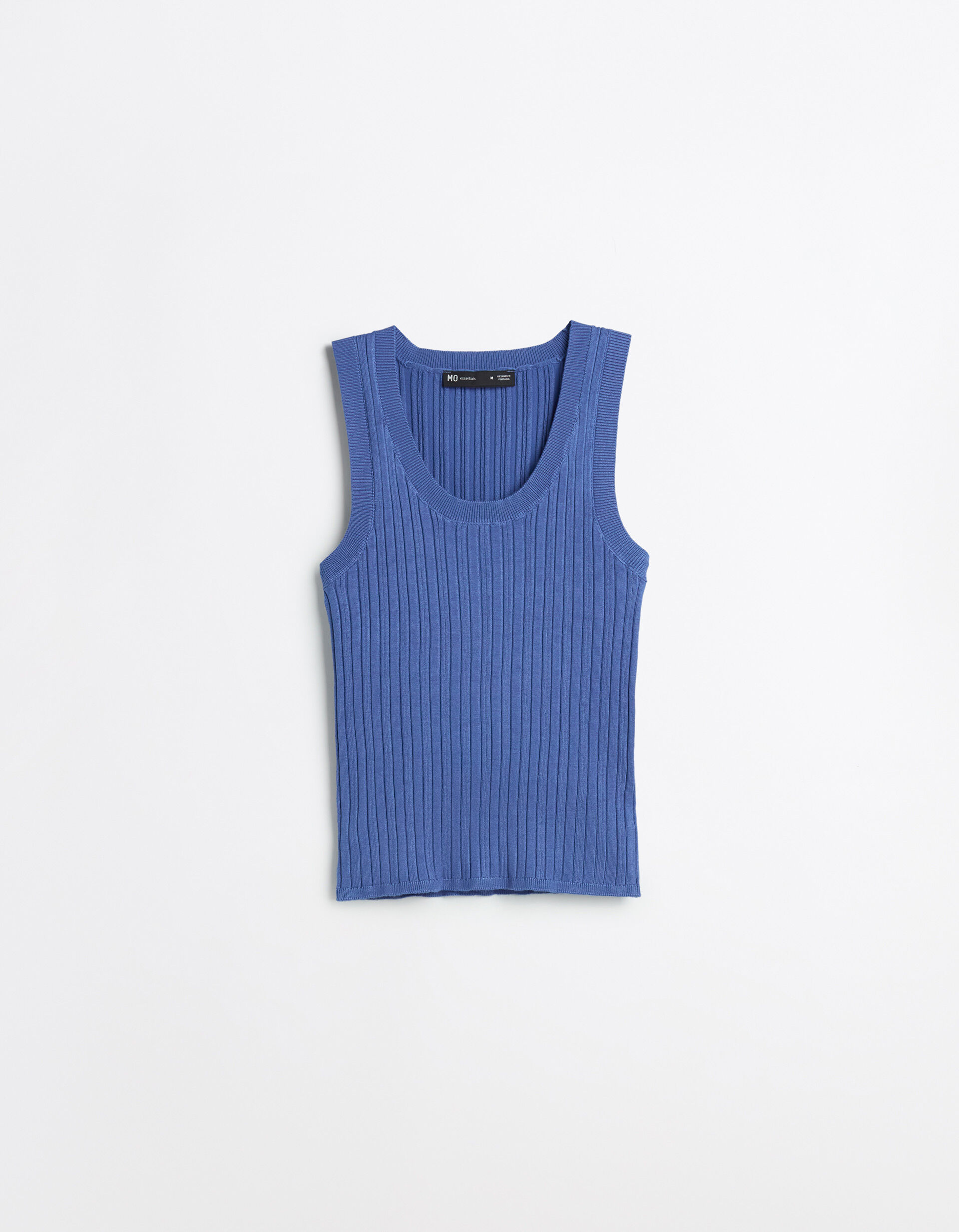 Comprar Online Top de Malha Canelada, Mulher, Azul