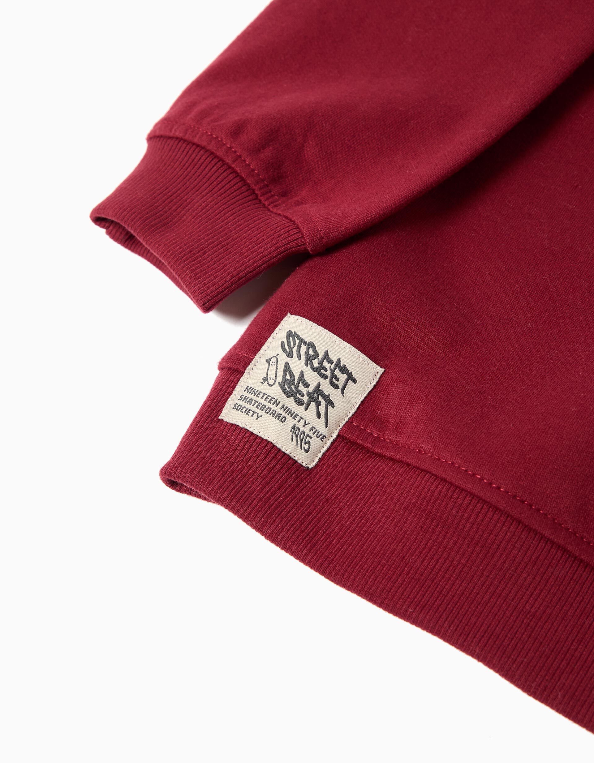 Comprar Online Sweatshirt de Felpa, Menino, Vermelho Escuro