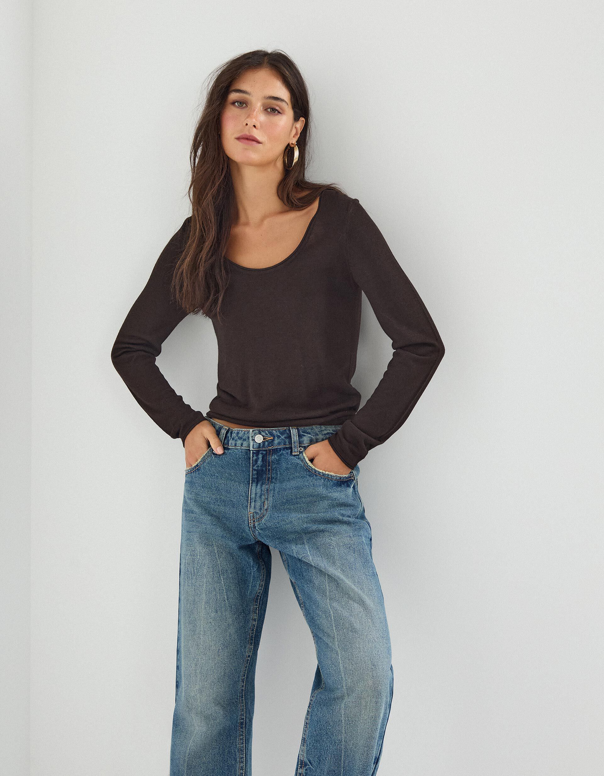 Comprar Online Camisola com Caxemira, Mulher, Castanho Escuro