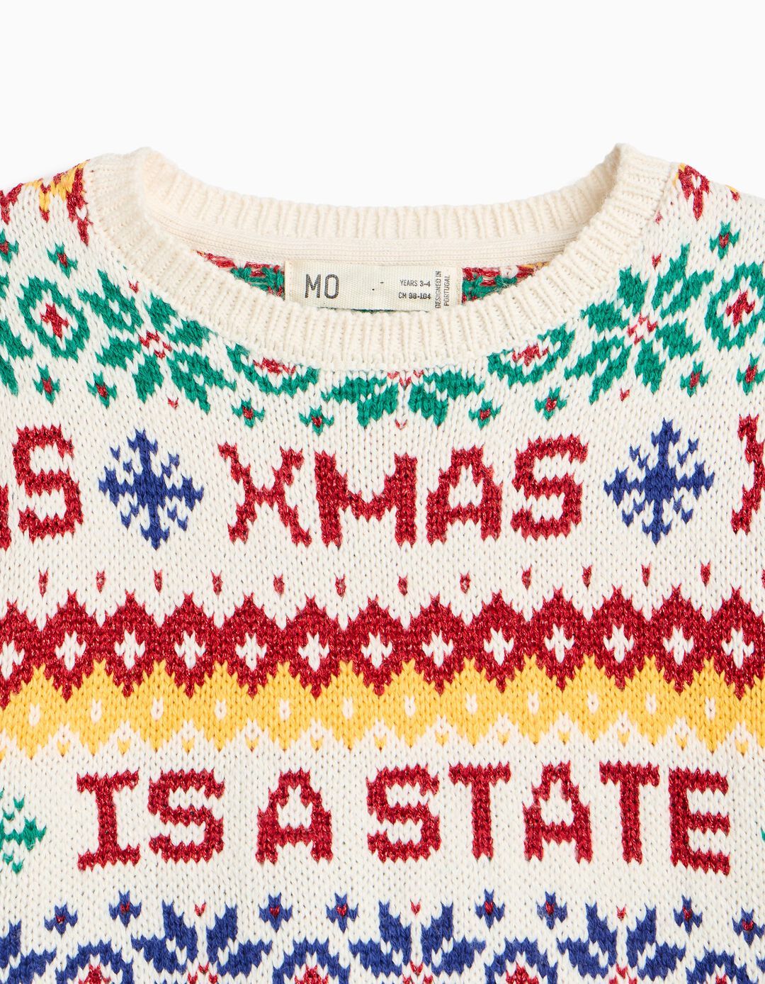 Camisola De Malha De Natal, Menina, Cru