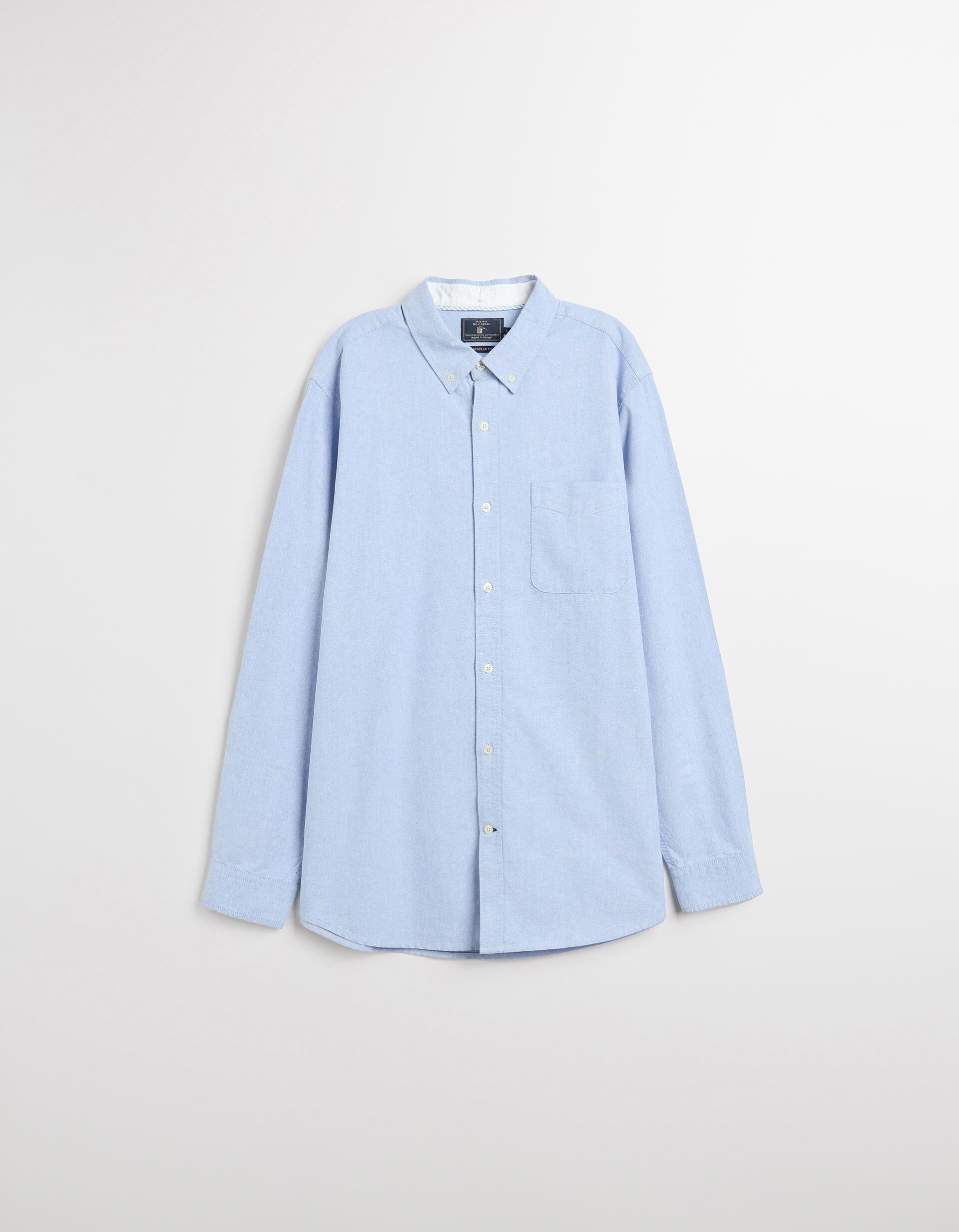 Comprar Online Camisa de Manga Comprida Oxford, Homem, Azul